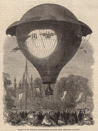 M Goddards Montgolfier léggömb felemelkedése a Cremorne Gardensből alkotó: English School