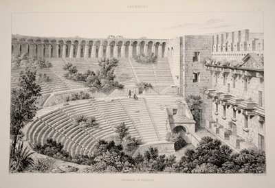 Aspendu - Színház belső tere, kocsma. 1863-as litográfia. alkotó: English School