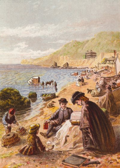 A tengerparton (színes litográfia) alkotó: English School