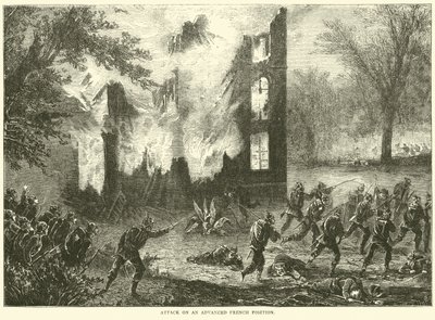 Támadás egy előretolt francia pozíció ellen, 1870. október alkotó: English School