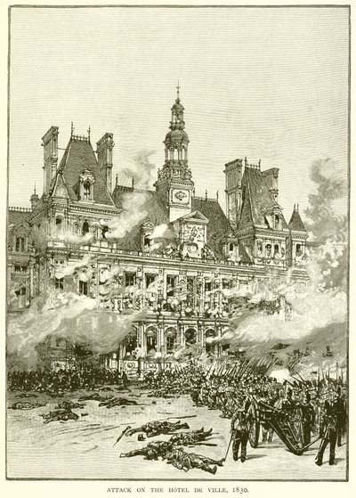 Támadás a Hotel de Ville ellen, 1830 alkotó: English School