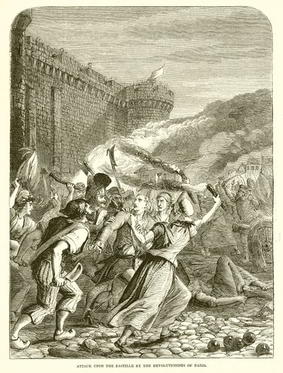 A párizsi forradalmárok támadása a Bastille ellen alkotó: English School