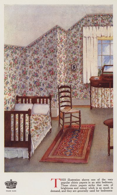 Tetőtéri hálószoba (színes litho) alkotó: English School