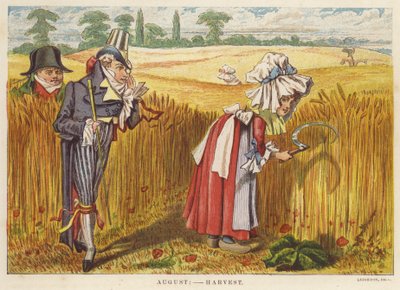 augusztus: betakarítás (színes litho) alkotó: English School