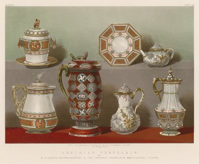 M Fischer osztrák porcelán, Herend, Magyarország és a császári porcelánmanufaktúra, Bécs alkotó: English School