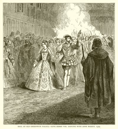 Bál az Old Greenwich-palotában. – VIII. Henrik király táncol Anne Boleynnel, 1527 alkotó: English School
