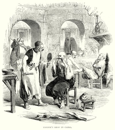 Borbélyüzlet Kairóban (metszet) alkotó: English School