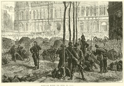 Barikád a Hotel de Ville előtt, 1871. március alkotó: English School