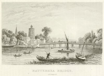 Battersea Bridge, Surrey (metszet) alkotó: English School