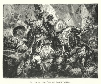 Csata a Roncevalles-hágónál (metszet) alkotó: English School