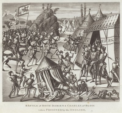 Roch Darien és Charles of Blois csatája, amelyet az angolok foglyul ejtettek alkotó: English School