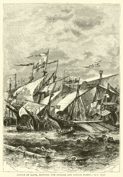 Sluys-i csata, az angol és a francia flotta között, i.sz. 1340 alkotó: English School