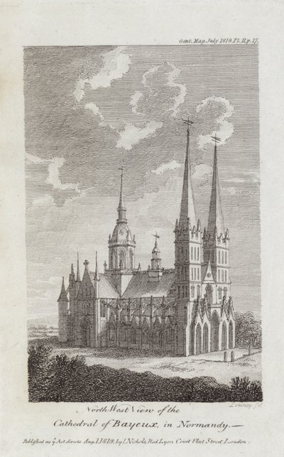 Bayeux-i székesegyház, Normandia, 1819 alkotó: English School