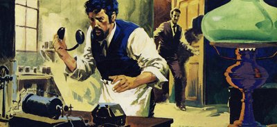 Bell addig folytatta a kísérletezést, amíg egy napon meg nem hallotta Watson hangját a kagylóban alkotó: English School