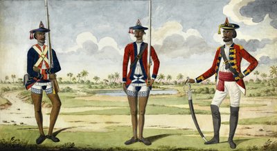 Bengáli hadsereg csapatai, 1785 körül alkotó: English School