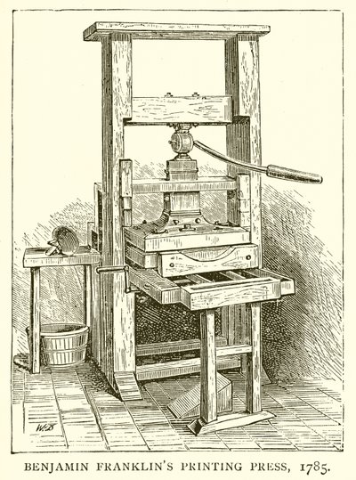Benjamin Franklin nyomdája, 1785 alkotó: English School