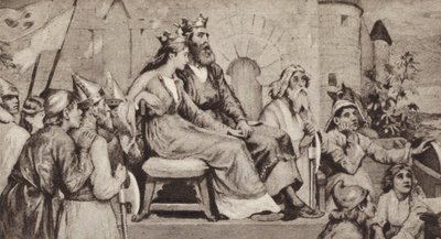Bertha, Aethelbert, Kent királyának felesége (litho) alkotó: English School