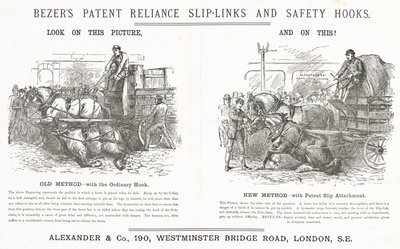 Bezers Patent Reliance Slip-Linkek és biztonsági horgok alkotó: English School