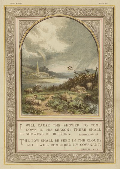 Biblia, záporok és szivárványok, Ezékiel, Genezis (chromolitho) alkotó: English School