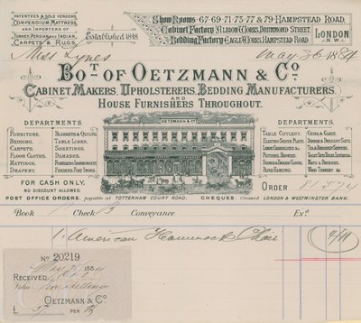 Bill az Oetzmann & Co-tól, szekrénykészítők, kárpitosok, ágyneműgyártók és lakbútorok alkotó: English School