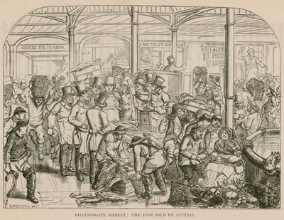 Billingsgate piac, az aukción eladott hal alkotó: English School