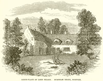Lord Nelson születési helye. Burnham Thorp, Norfolk alkotó: English School