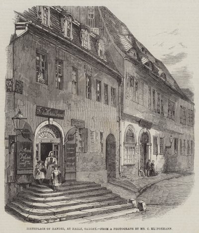 Händel születési helye, Halle, Szászország (metszet) alkotó: English School
