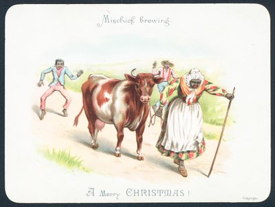 Fekete nő vezető tehén, karácsonyi kártya alkotó: English School