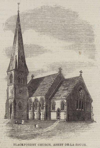 Blackfordby templom, Ashby-de-la-Zouch (metszet) alkotó: English School
