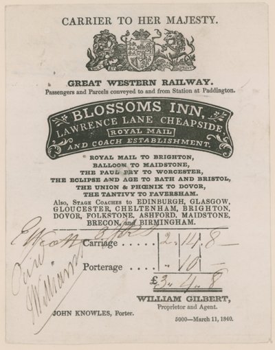 Blossoms Inn, Lawrence Lane, Cheapside, Bill alkotó: English School