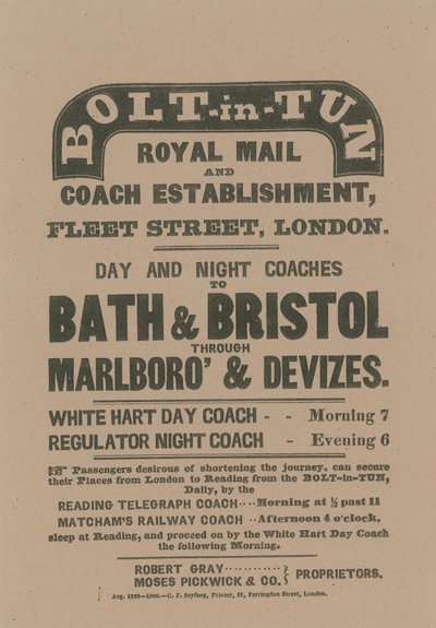 Bolt-in-Tun Royal Mail and Coach Establishment alkotó: English School