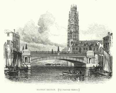 Boston Bridge (metszet) alkotó: English School