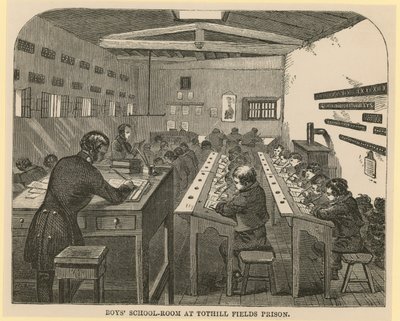 Fiúiskola szoba a Tothill Fields-i börtönben alkotó: English School