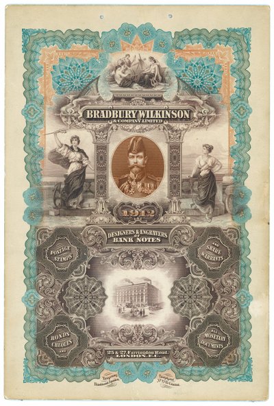 Bradbury Wilkinson & Co, bankjegyek tervezői és gravírozói alkotó: English School