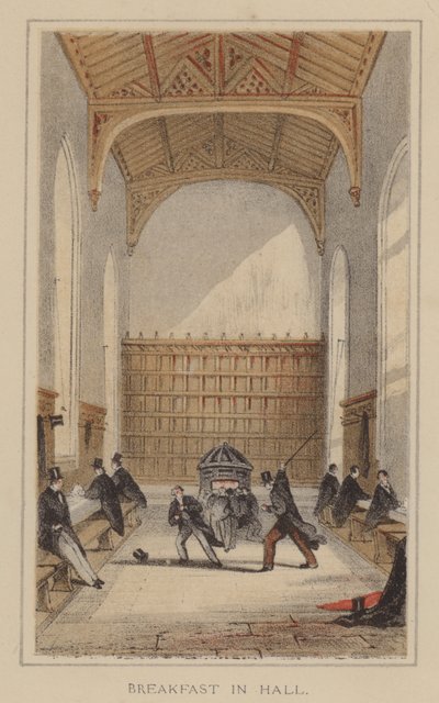 Reggeli a csarnokban (színes litográfia) alkotó: English School