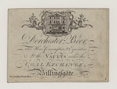 Brewer, Dorchester Beer, kereskedelmi kártya alkotó: English School