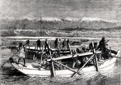 A Kabul folyó áthidalása Jellalabadnál (metszet) (fekete-fehér fotó) alkotó: English School