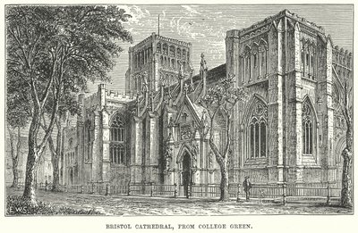 Bristoli katedrális a College Green felől (metszet) alkotó: English School