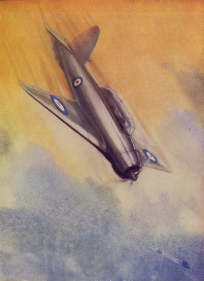 A Fleet Air Arm brit Blackburn Skua búvárbombázója (színes litho) alkotó: English School