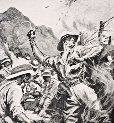 W.T. Forshaw VC brit hadnagy a „The War Illustrated Album deLuxe” című albumából, 1916-ban Londonban alkotó: English School