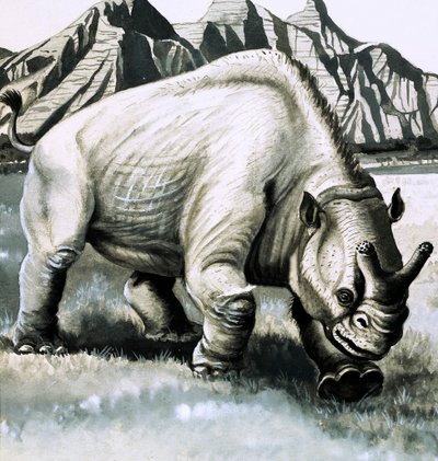 Brontotherium az oligocén korból alkotó: English School