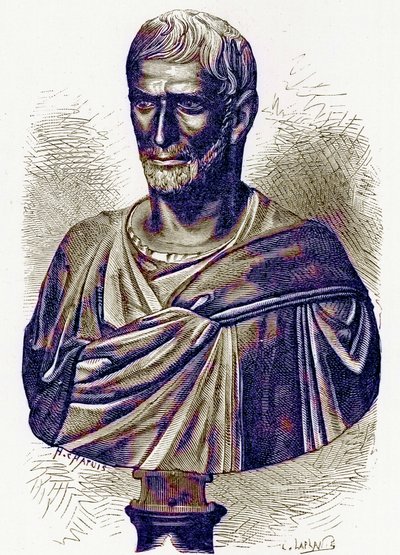 Brutus, mellszobor a Capitoliumban, illusztrációja Victor Duruy Róma történelméből, 1884-ben (digitálisan javított kép) alkotó: English School