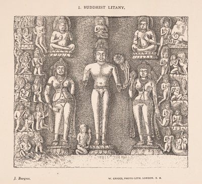 Buddhista litánia, James Fergusson és J. Burgess indiai barlangtemplomaiból alkotó: English School