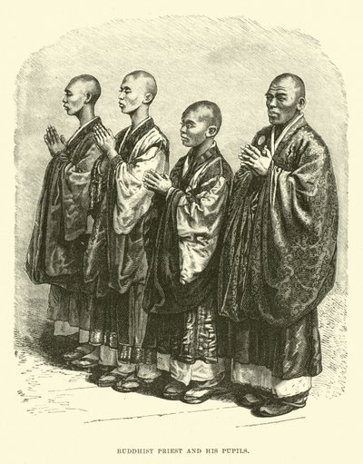 Buddhista pap és tanítványai alkotó: English School