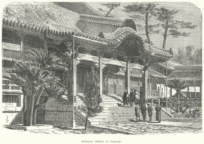 Buddhista templom Nagaszakiban (metszet) alkotó: English School