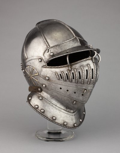 Burgonet Falling Buffe-val, valószínűleg William Herbert, Pembroke 1. grófjának páncéljából, 1550 körül alkotó: English School