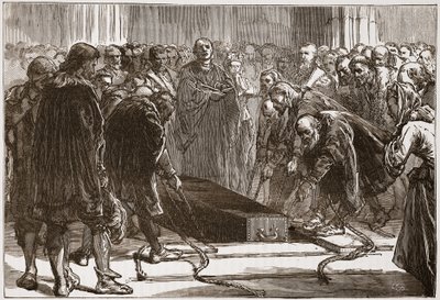 Luther temetése a Schloss-Kirkben, Wittembergben, illusztráció: James Aitken Wylie (1808-1890), The History of Protestantism, pub. 1878 alkotó: English School