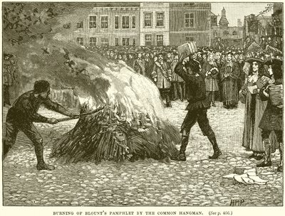 Burning of Blounts Pamflet a közönséges hóhértól alkotó: English School