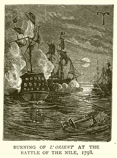 LOrient felgyújtása a nílusi csatában, 1798 alkotó: English School