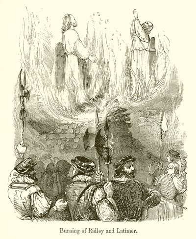 Ridley és Latimer égése alkotó: English School